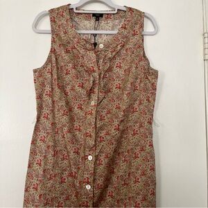 Talbots Petites Floral Sleeveless Button-Down Dress